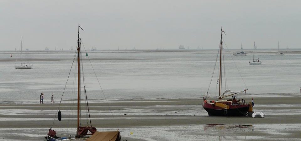 twee boten op groene strand